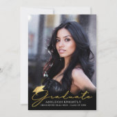 Faire-part Écriture manuscrite de l'or noir 4 photo (Devant)