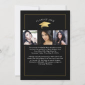 Faire-part Écriture manuscrite de l'or noir 4 photo (Dos)