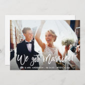 Faire-part Écriture Moderne au Pinceau Nous Nous Sommes Marié (Devant / Derrière)