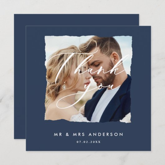 Faire-part Écriture moderne élégant élégant mariage de typogr (Devant / Derrière)