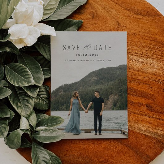 Faire-part Écriture moderne Enregistrer la carte postale Date