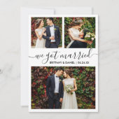 Faire-part Écriture moderne tendance Nous sommes mariés 3 Pho (Devant)