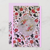 Faire-part EDEN, noir et blanc, rose rouge (Devant / Derrière)