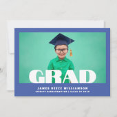 Faire-part Editable Bold Photo Kindergarten Graduation Announ (Devant)