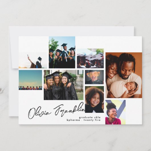 Faire-part Éditable FANCY Script Gradué MULTI PHOTO GRAD (Devant)