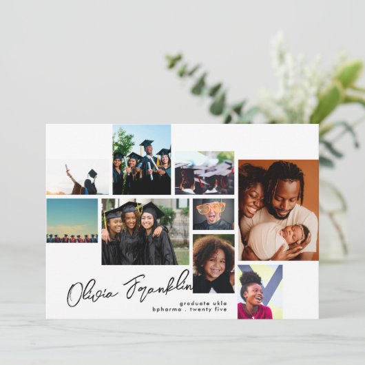 Faire-part Éditable FANCY Script Gradué MULTI PHOTO GRAD (Debout devant)