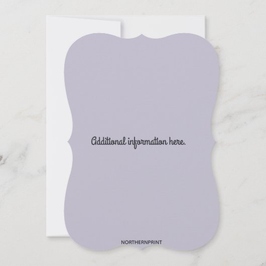 Faire-part Editable Feuilles Bleues et Vagues Viol (Dos)