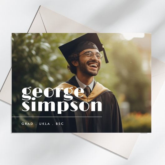 Faire-part Editable Gras Script Grad Gradué Deux Photo