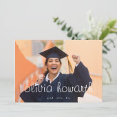 Faire-part Editable Gras Script Grad Gradué Deux Photo (Debout devant)