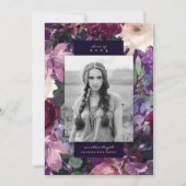 Faire-part Eggplant Purple Floral Graduation Photo (Devant)