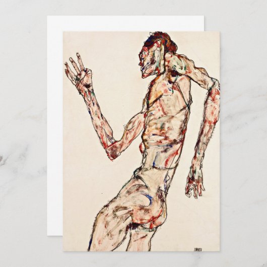 Faire-part Egon Schiele - La danseuse (Devant / Derrière)