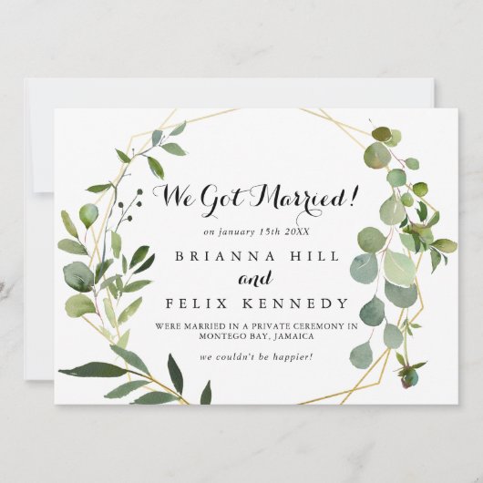 Faire-part Elargissement de la calligraphie tropicale de l'or (Devant)