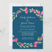 Faire-part Élégance de mariage océan bleu de verdure florale (Devant)