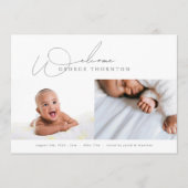 Faire-part élégant accueil photo collage bébé naissance (Devant)