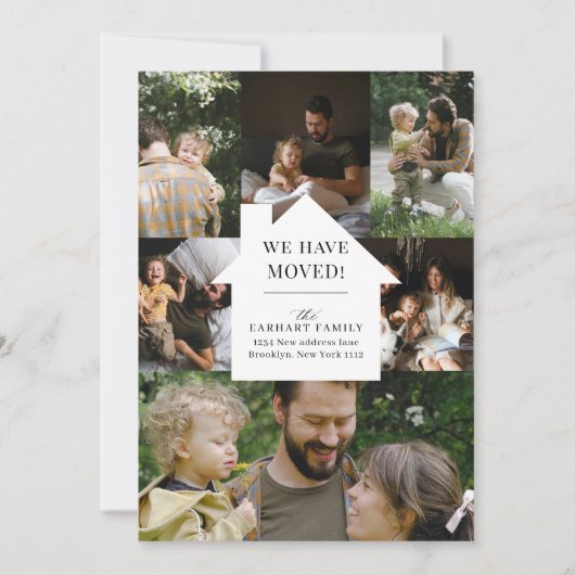 Faire-part Elégant Accueil Photo Collage Déménagement (Devant)