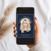 Faire-part Elégant Arc Photo Blue Gold Graduation