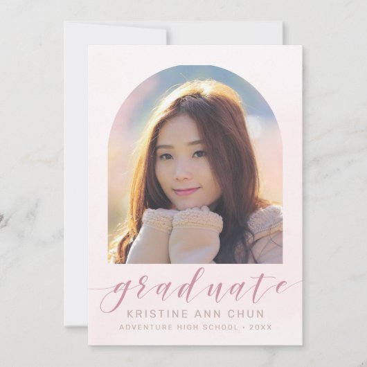 Faire-part Élégant Arc rose-Bleu 2025 (Devant)