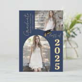 Faire-part Élégant Arch Photo College Lycée Diplôme (Debout devant)