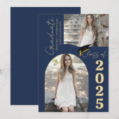 Faire-part Élégant Arch Photo College Lycée Diplôme (Devant / Derrière)