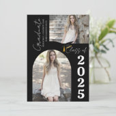 Faire-part Élégant Arch Photo College Lycée Diplôme (Debout devant)