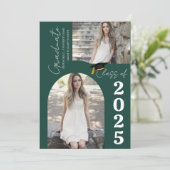 Faire-part Élégant Arch Photo College Lycée Diplôme (Debout devant)