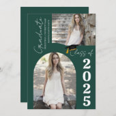 Faire-part Élégant Arch Photo College Lycée Diplôme (Devant / Derrière)