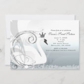 Faire-part élégant argent et blanc de la Princesse (Devant)