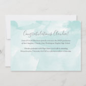 Faire-part Élégant Arrière - plan Turquoise Deux diplômes de (Dos)