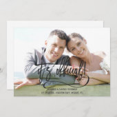 Faire-part Elégant Black C'est le Mariage officiel de calligr (Devant / Derrière)