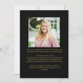 Faire-part Élégant Black Gold 6 Photo Collage Graduate (Dos)