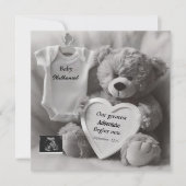 Faire-part Elegant Black & White Pregnancy Announcement Card (Devant)