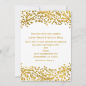 Faire-part élégant blanc Baby's Breath ton doré (Devant)