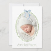 Faire-part Elégant bleu bleu bleu Bow aquarelle photo Naissan (Devant)