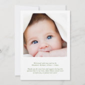 Faire-part Elégant bleu bleu bleu Bow aquarelle photo Naissan (Dos)