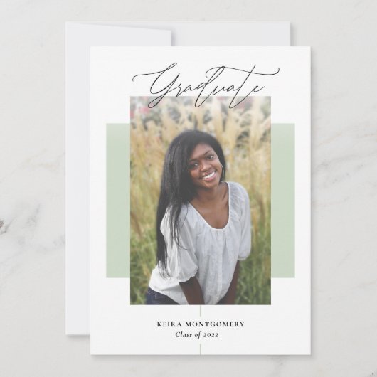 Faire-part Élégant bloc de couleur moderne Graduation 2 Photo (Devant)