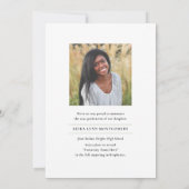 Faire-part Élégant bloc de couleur moderne Graduation 2 Photo (Dos)