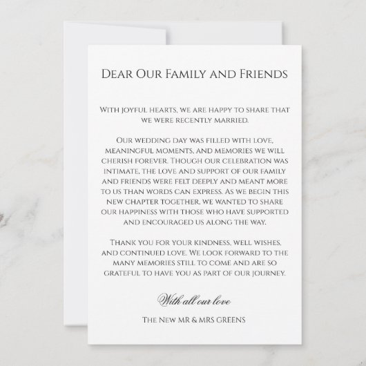 Faire-part Elegant Boho  (Dos)