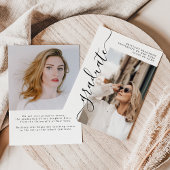 Faire-part Élégant budget Script Diplômé de la photo