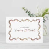 Faire-part Elégant cadre de feuillage Botanique Personnalisé (Debout devant)