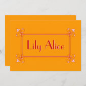 Faire-part Elégant cadre fleuri (Devant / Derrière)