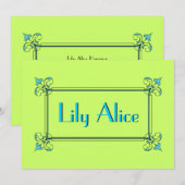 Faire-part Elégant cadre fleuri (Devant / Derrière)