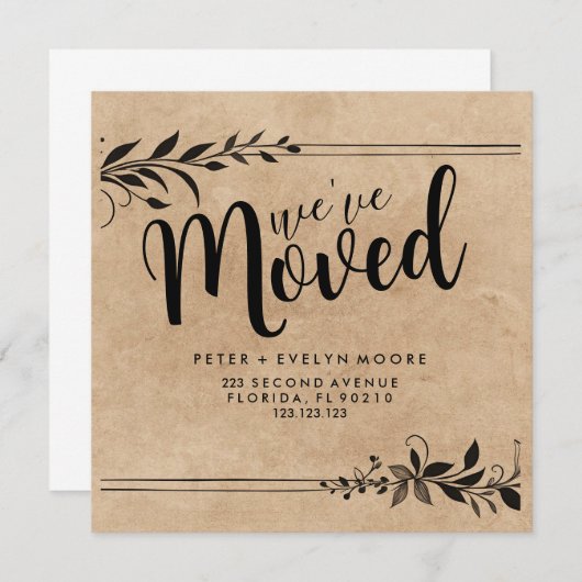 Faire-part élégant Changement d'adresse que nous avons déplac (Devant / Derrière)