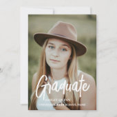 Faire-part Elégant Chic Typography Graduation Party (Devant)