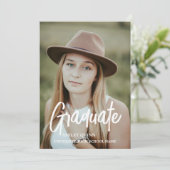 Faire-part Elégant Chic Typography Graduation Party (Debout devant)