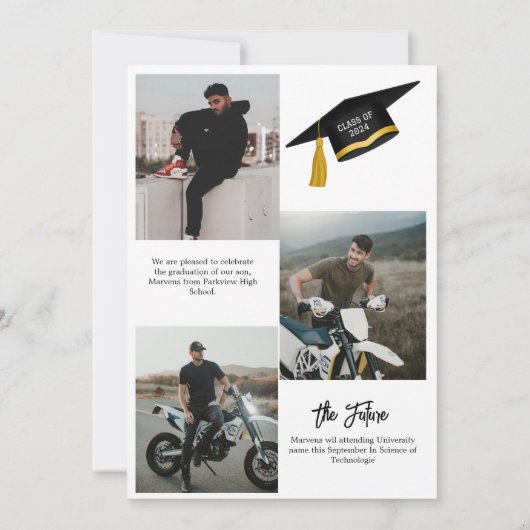 Faire-part Élégant Chic Typography Graduem Party Annonce (Dos)