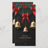 Faire-part Elegant Christmas Bells Decor – (Devant / Derrière)