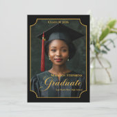 Faire-part Elegant Class of 2026 Portrait Graduation (Debout devant)