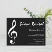 Faire-part Elégant Concert de piano de musique noire moderne  (Debout devant)