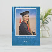 Faire-part Elegant Contemporary Blue Graduation Card (Debout devant)