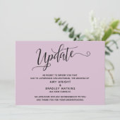 Faire-part élégant d'annulation de mariage couleur (Debout devant)